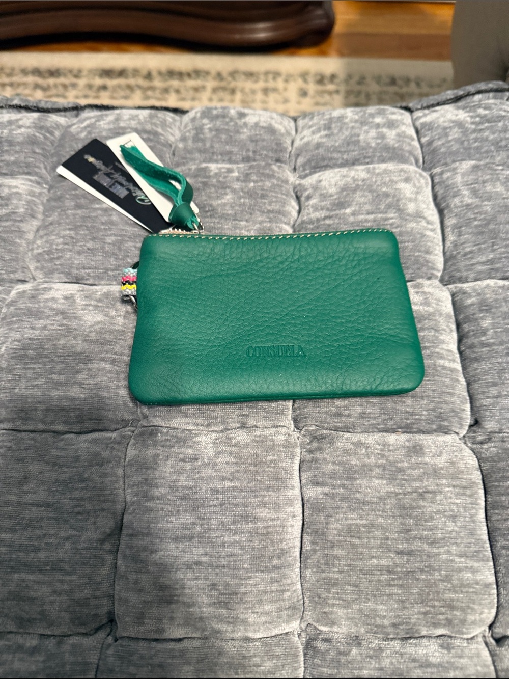 Consuela Emerald Green Leather Wrist Pouch